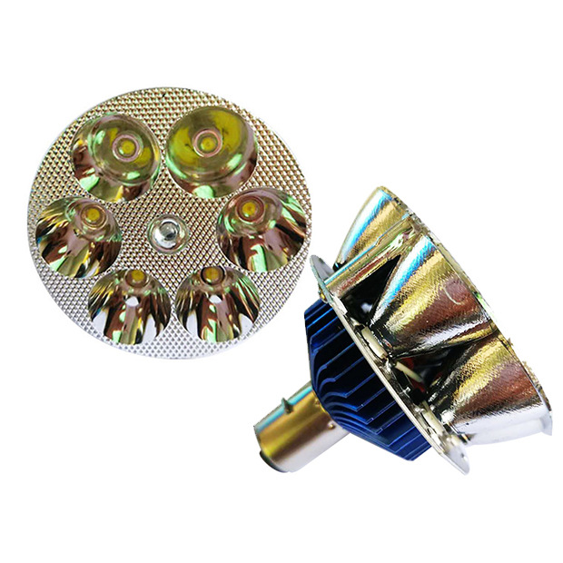 电动车摩托车前大灯改装强光内置远近超亮led灯泡12v三爪h4双爪