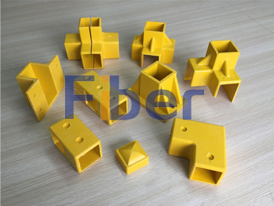 玻璃钢方管护栏连接件 玻璃钢护栏配件 复合材料模压护栏配件