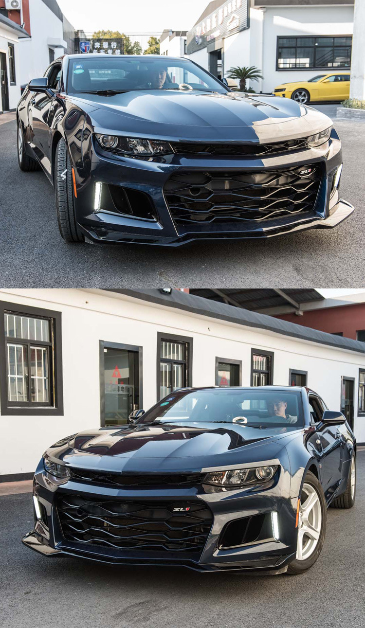 适用16-18雪佛兰科迈罗大黄蜂改装大包围ampp zl1前包围套件前杠