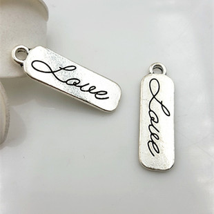diy英文刻字 love 吊坠配件 饰品挂件 9*26mm