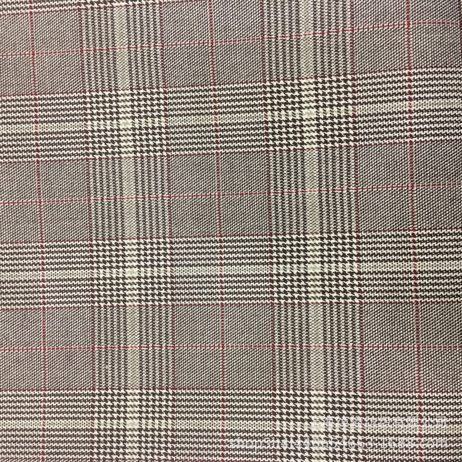 厂家供应tr色织弹力格子布西装休息时装面料格子面料