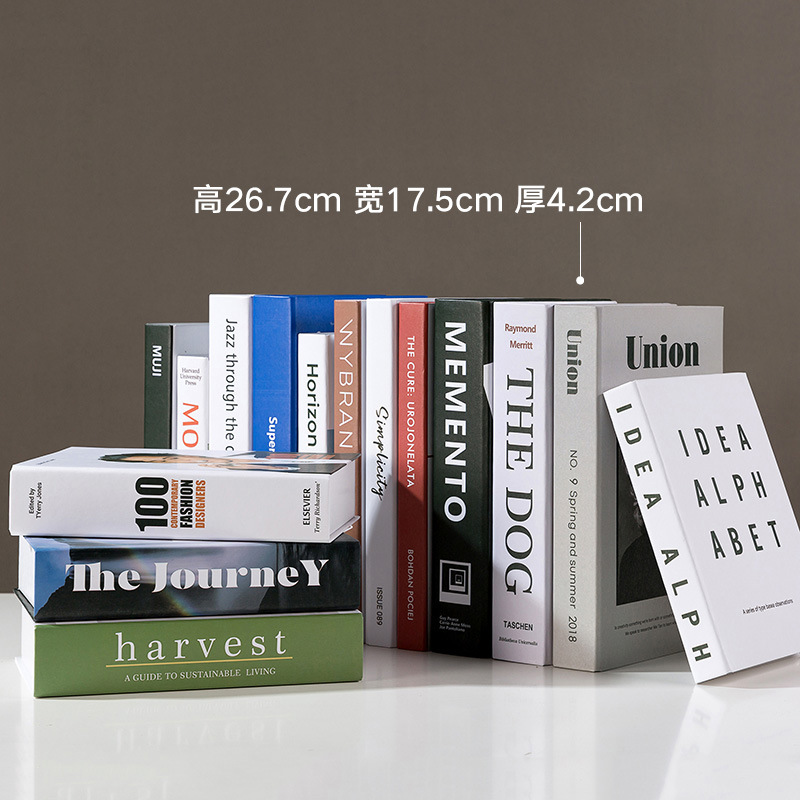 Nordic Simple Modern English Emulational Book Prop Books Coffee Shop Internet Coffee Decoration Photography Fake Book Box Manufacturer