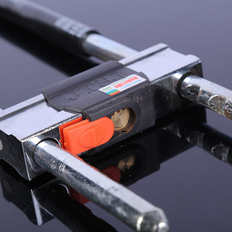 350mm升级加粗版大叉锁玻璃门u形插锁 包胶合金u型防盗双门锁