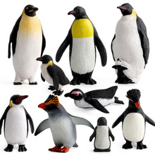 厂家直销跨境6款 海洋动物仿真企鹅静态模型创意家居摆件儿童玩具