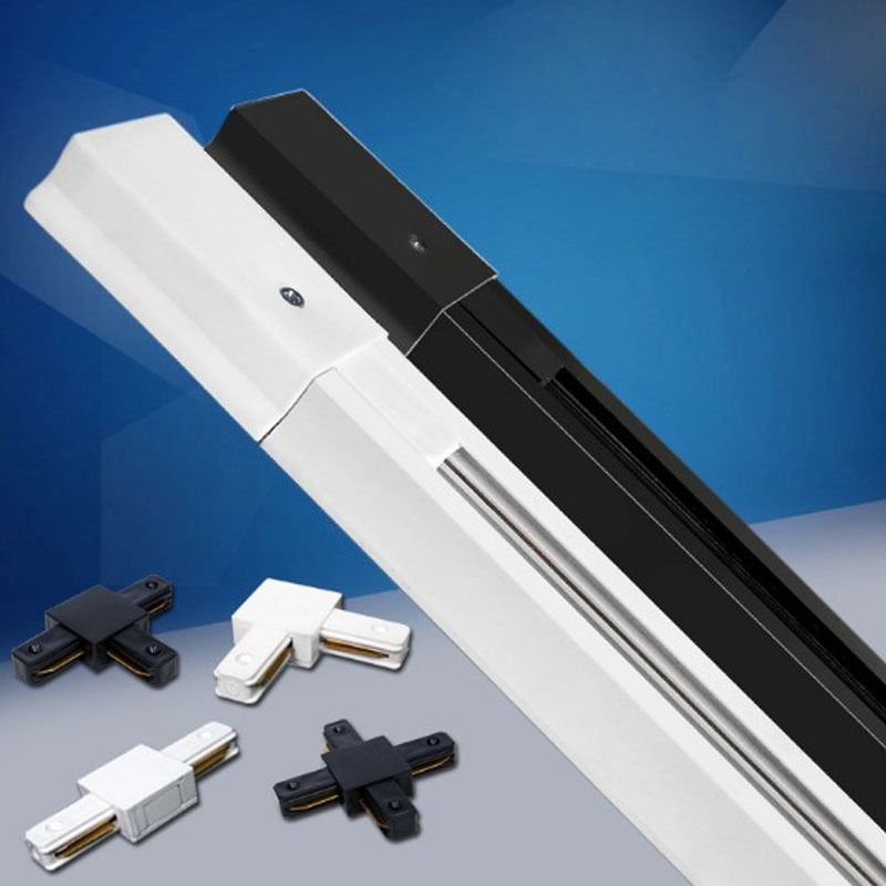 led轨道条二线导轨 射灯轨道接头十字t字转弯接全套服装店背景墙