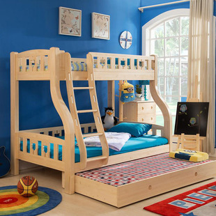 厂家直销 子母床双层床儿童房间上下铺带步梯实木大小均可定做