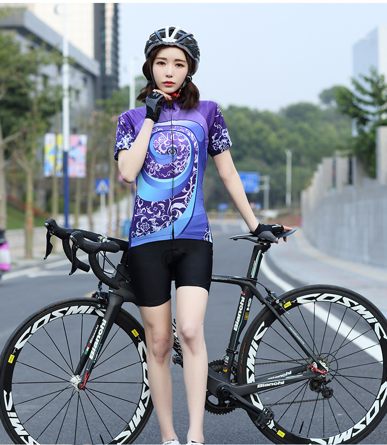 xintown 2018新款骑行服女 夏季短袖上衣 自行车骑行服透气运动衫