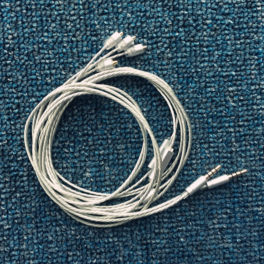 zeapea仿镀银耳机升级线材接舒尔mmxc接口带麦克风