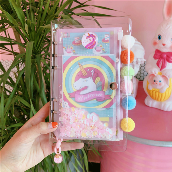 INS Girl Heart Journal Book Cute Pink Korean Notebook Unicorn Journal Book Women's Suit Notebook