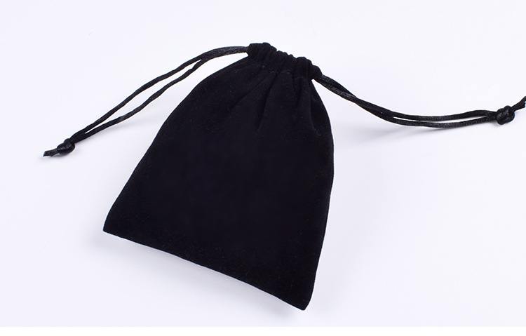 黑色拉绳小绒布袋 高档天鹅绒布束口收纳礼品绒布套丝绒布饰品袋