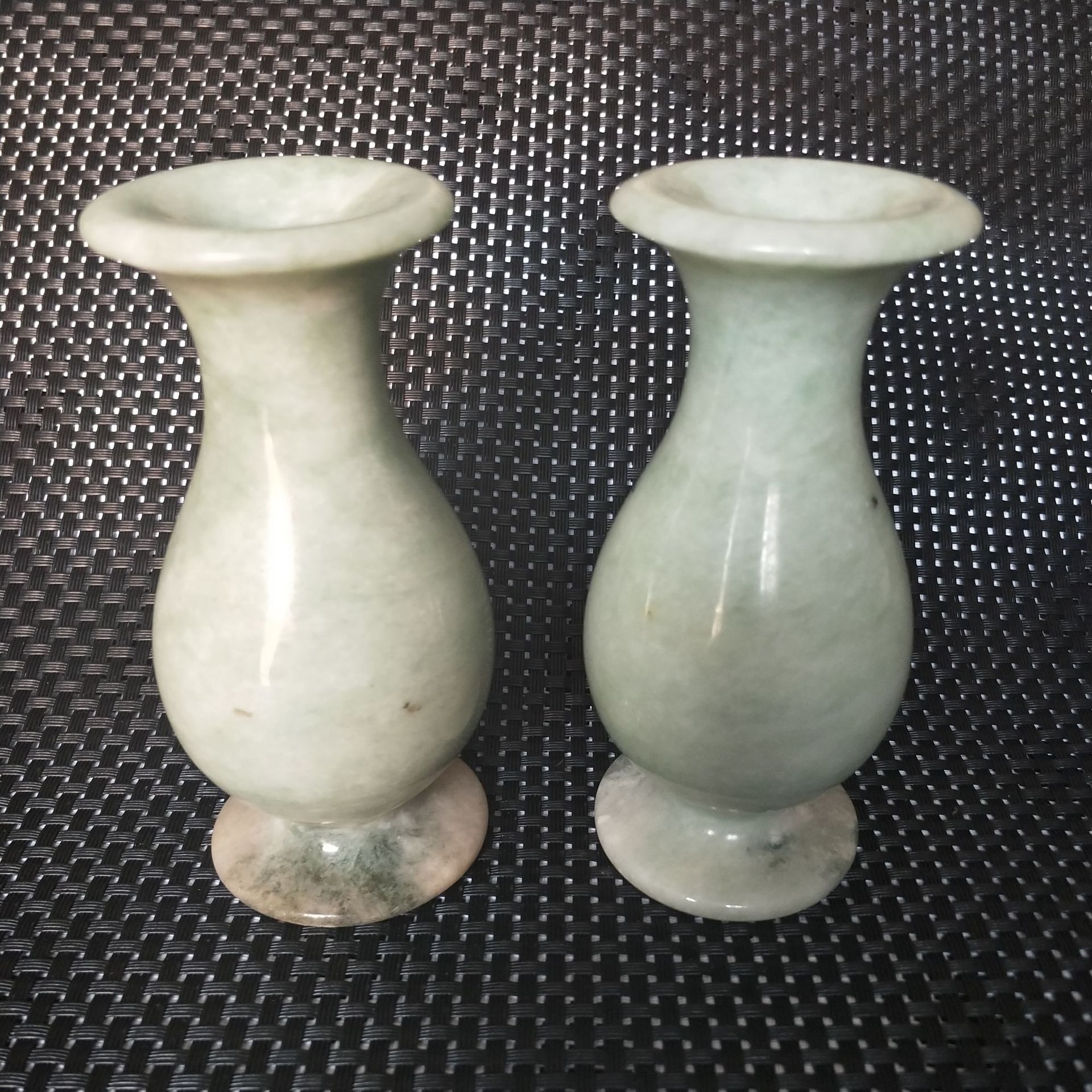 汉白玉石花瓶 贵州翠 蓝田玉花瓶玉石插花花瓶 居家装饰酒柜摆设