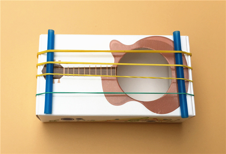 自制橡皮筋吉他 幼儿园儿童diy益智科学探索小实验科教具玩具教材