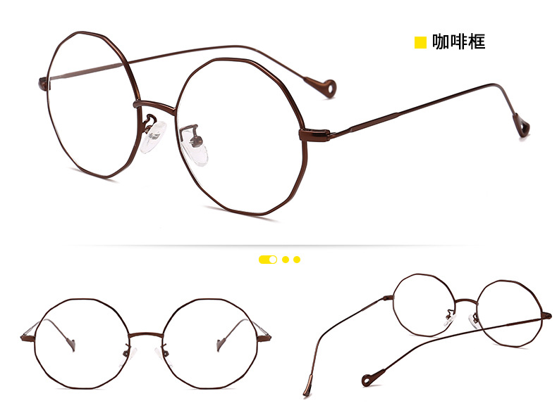 18新款复古清新男女士眼镜 不规则多边圆形框平光镜配近视眼镜架