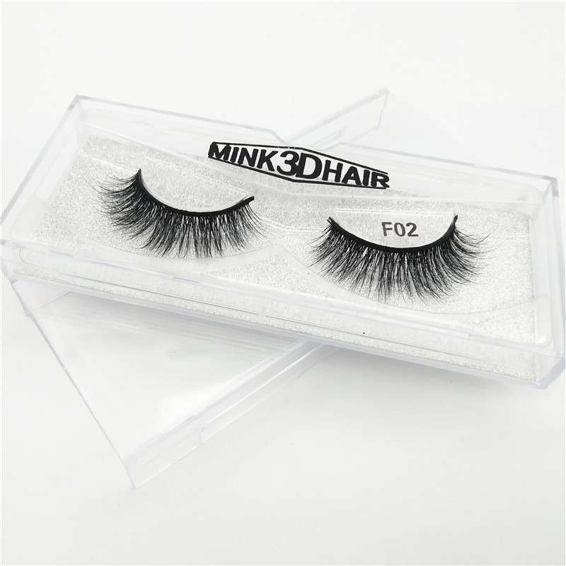 F02 New False Eyelashes Wholesale 3D Mink Hair Thick False Eyelashes Natural Lifelike Messy Long Eyelash