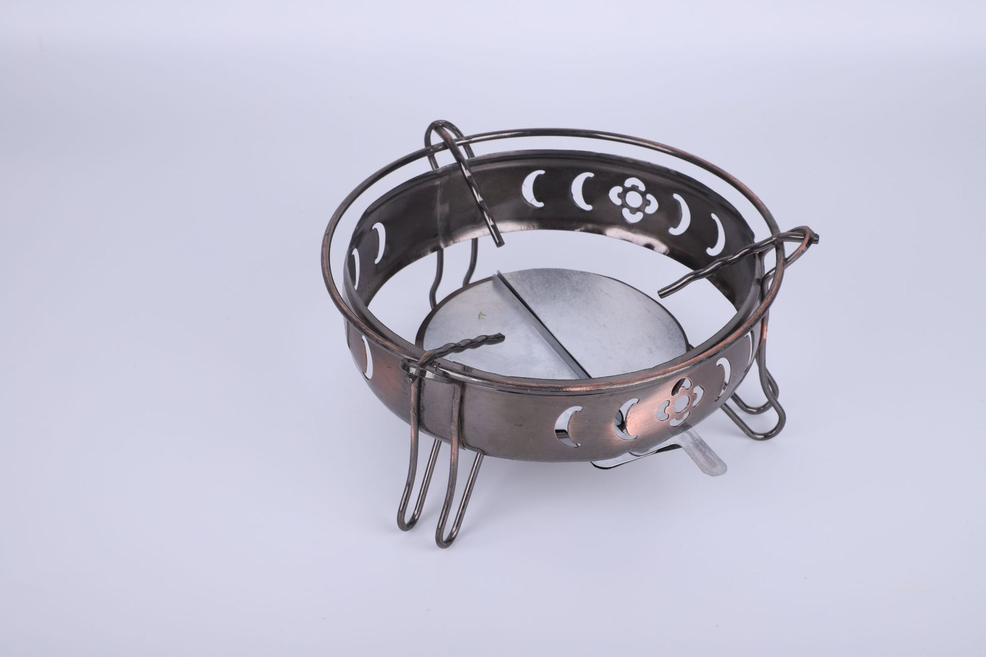 厂家直销大号园型古铜色酒精炉铁艺酒精炉干锅炉饭店自助火锅炉