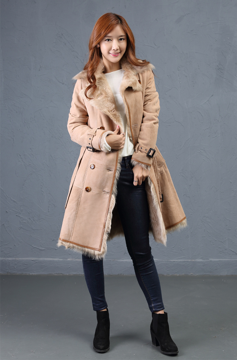 2018冬季新款托斯卡纳皮草皮毛一体外套女女装大衣一件代发