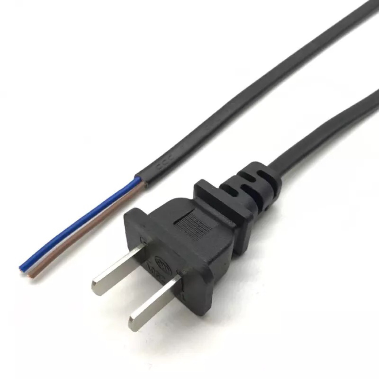 国标二插头电源线 二脚扁护套电线 1.5米