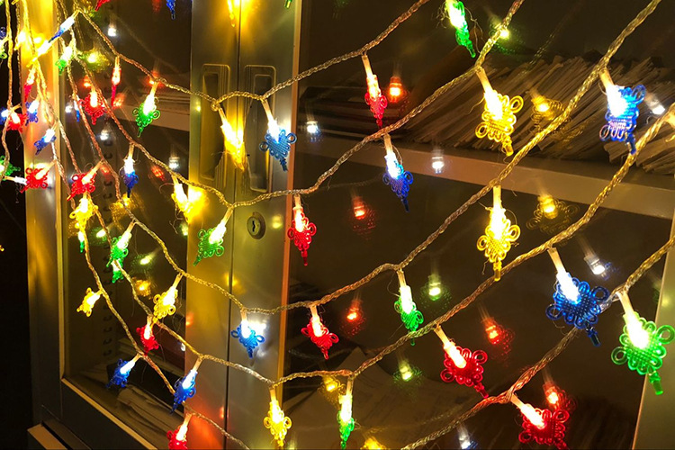 led新年红灯笼灯串喜庆装饰用品元宵节日小彩灯中国结春节户外