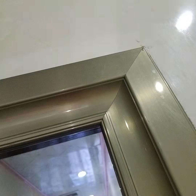 厂家批发铝合金平开门定制整套香槟色玻璃门专业加工安装门窗工程