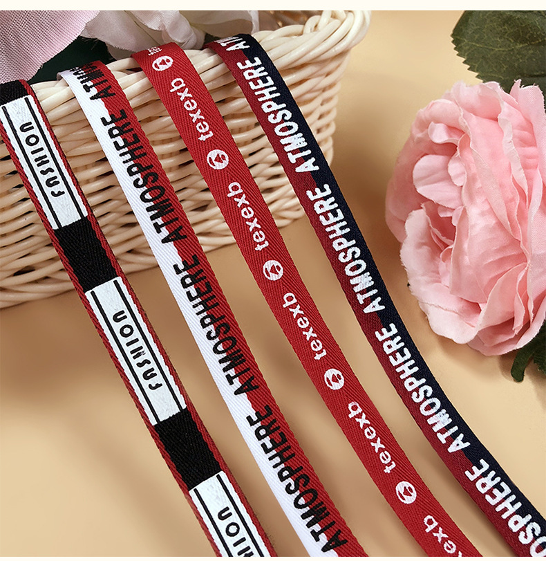 1cm字母印花织带现货厂家批发新款涤纶人字带diy服装鞋帽箱包辅料