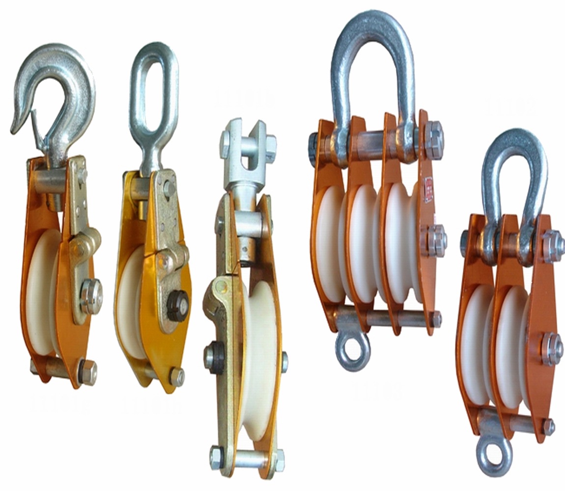 吊滑轮立杆塔吊装单双三轮1t2t3t5t8t10吨铝合金尼龙轮起重滑车