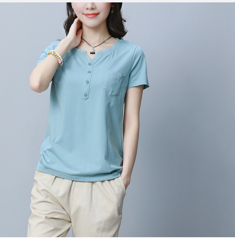 t恤女短袖纯棉2018新款韩版宽松全棉半袖上衣夏天衣服中年女装潮