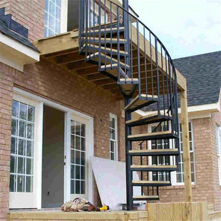 佛山工厂销售西班牙式阳台客厅碳钢踏步螺旋转楼梯