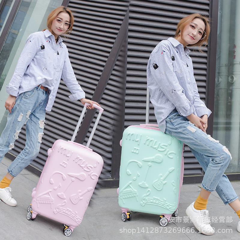 韩版拉杆箱女小清新糖果色学生万向轮行李箱个性旅行箱密码箱24寸