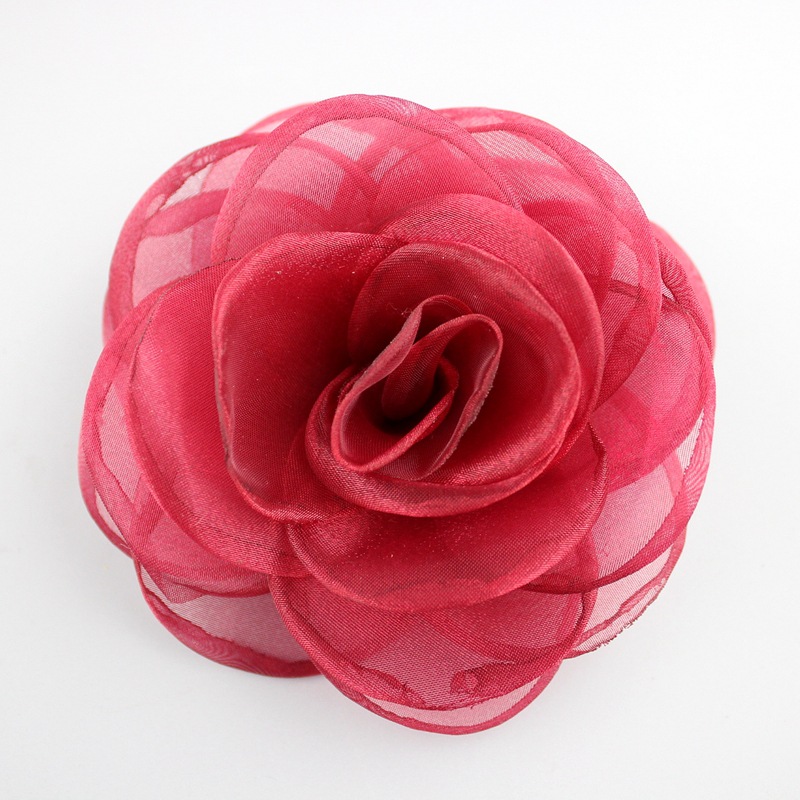 2017新款立体雪纺网纱花沙滩鞋花朵 烧边雪纱布花配件diy辅料