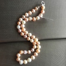 72 10-11mm nearly round multicolor pearl necklace