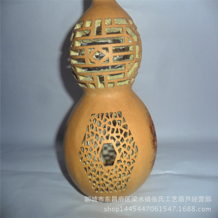 天然葫芦摆件镂空 葫芦灯 客厅办公室复古中国风装饰品