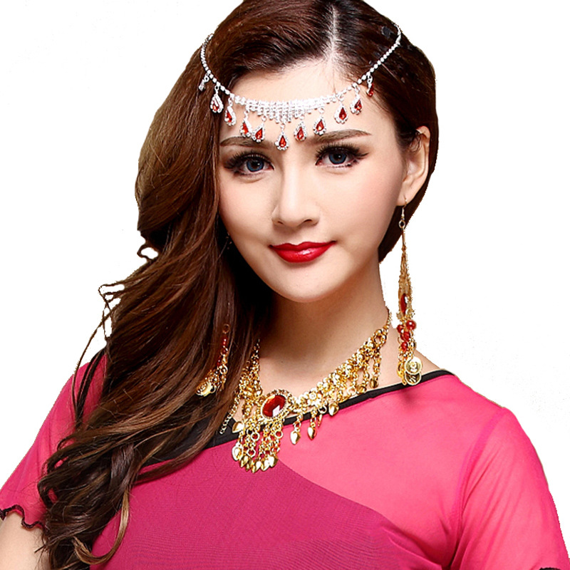 肚皮舞演出头链饰品 舞蹈成人儿童头饰 印度舞表演宝石头链 特价