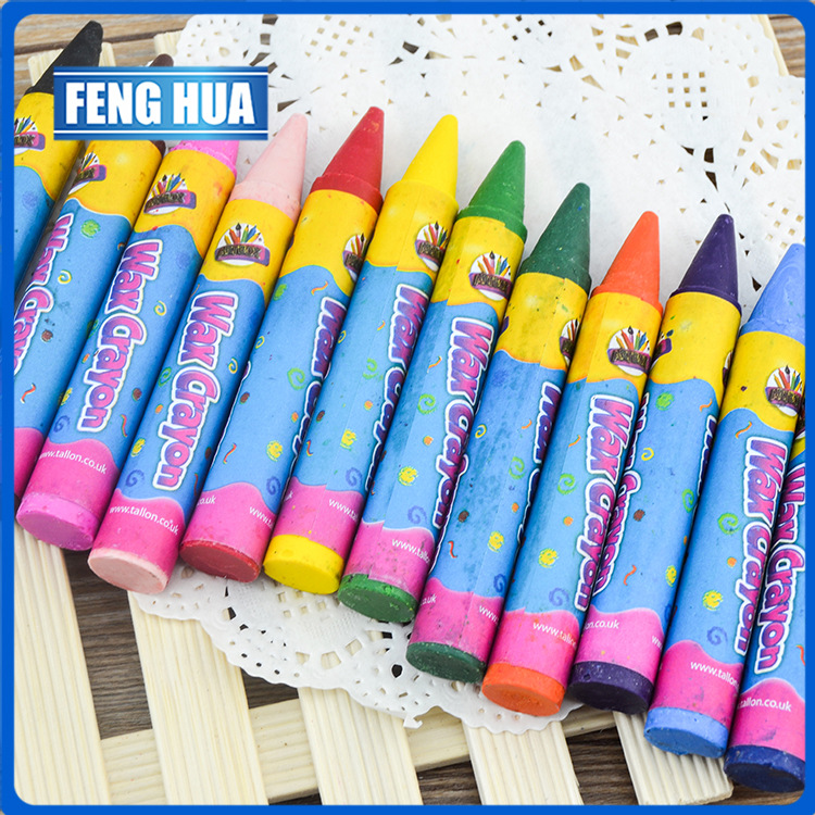 5寸环保无毒石蜡12色大粗蜡笔彩色礼品纸盒装