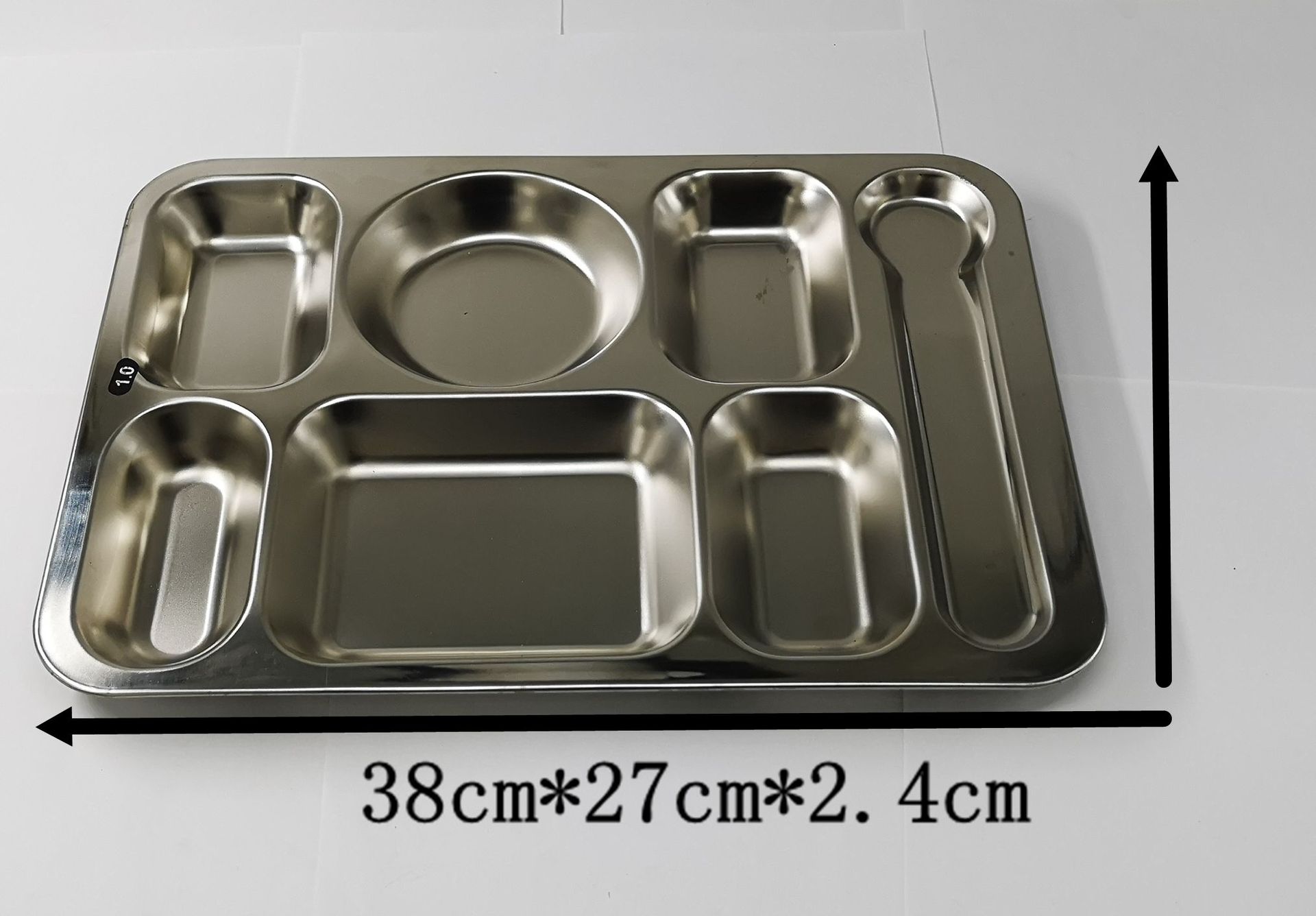 厂家直销 食品级不锈钢快餐盘 304餐盘 分餐盘 六格七格食堂餐盘