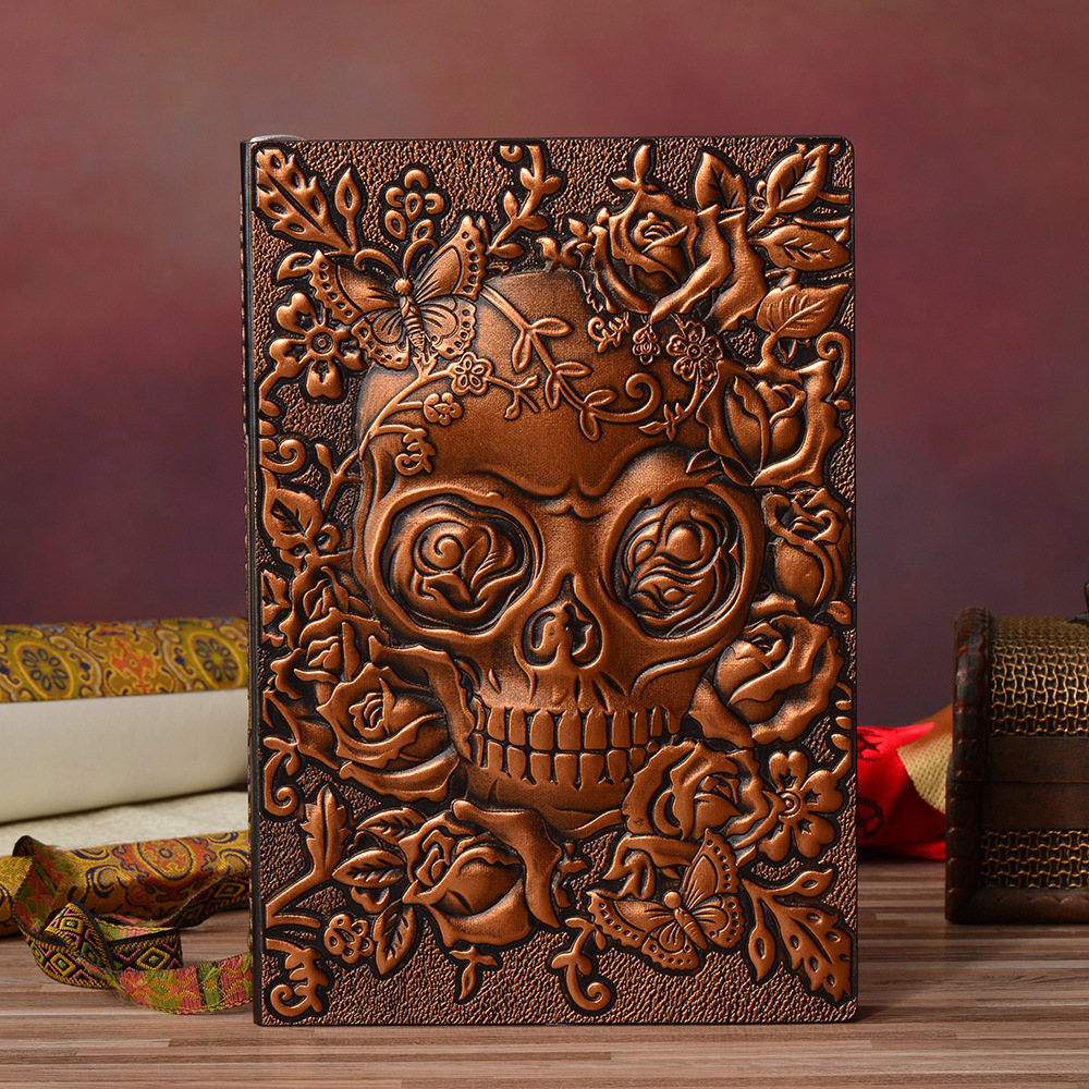 Exclusive for Cross-Border Retro Embossed Pu Halloween Gift A5 Notepad Notebook Travel Memorial