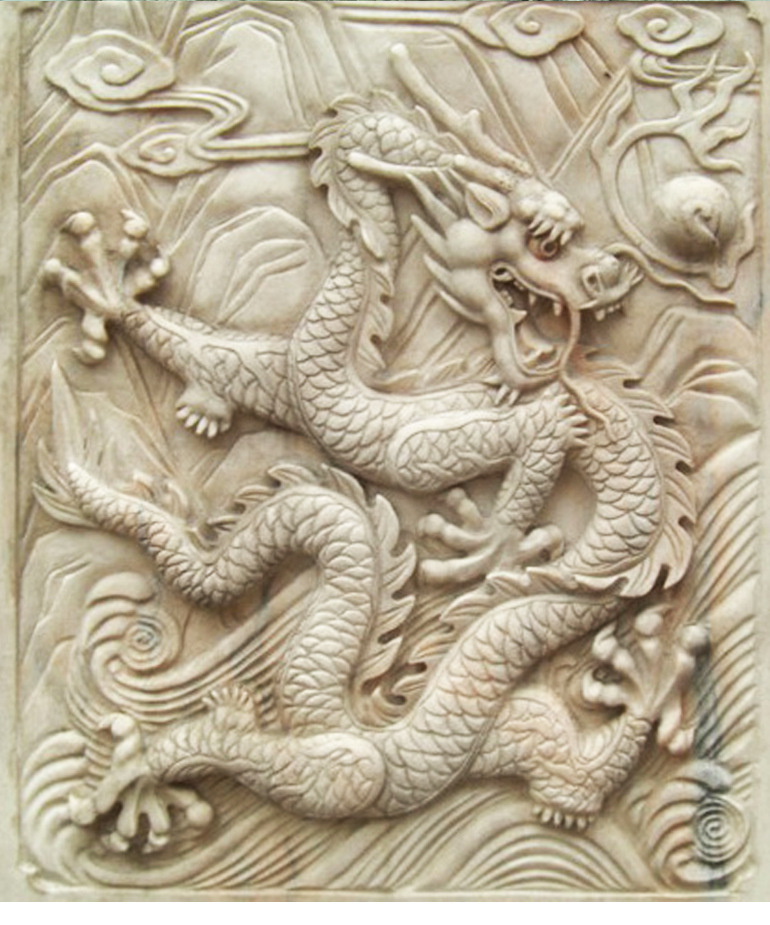 手工雕刻文化祥云柱石雕盘龙柱 天然石材浮雕图腾石雕门柱