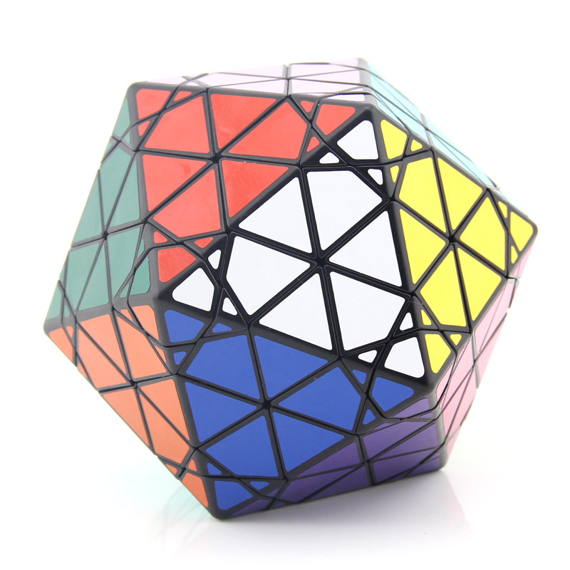 mf8魔方吧二十面体三号魔方黑色 异形20面切面变形益智魔方