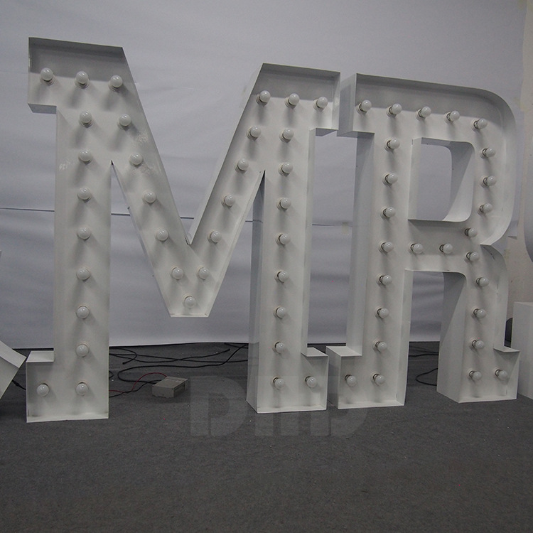 户外大型发光广告字定制发光球泡字立体金属外壳酒店医院招牌定制