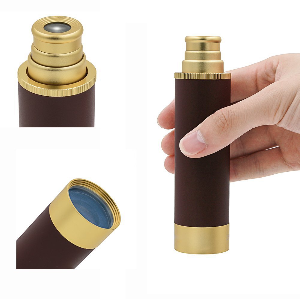 新款批发 25x30 海盗高倍单筒袖珍望远镜 海盗镜带皮包礼品望远镜