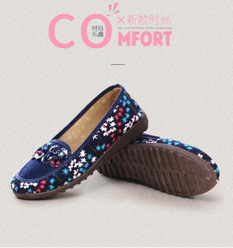 春夏季新品老北京女款帆布花朵妈妈鞋帆布鞋耐磨鞋底休闲鞋