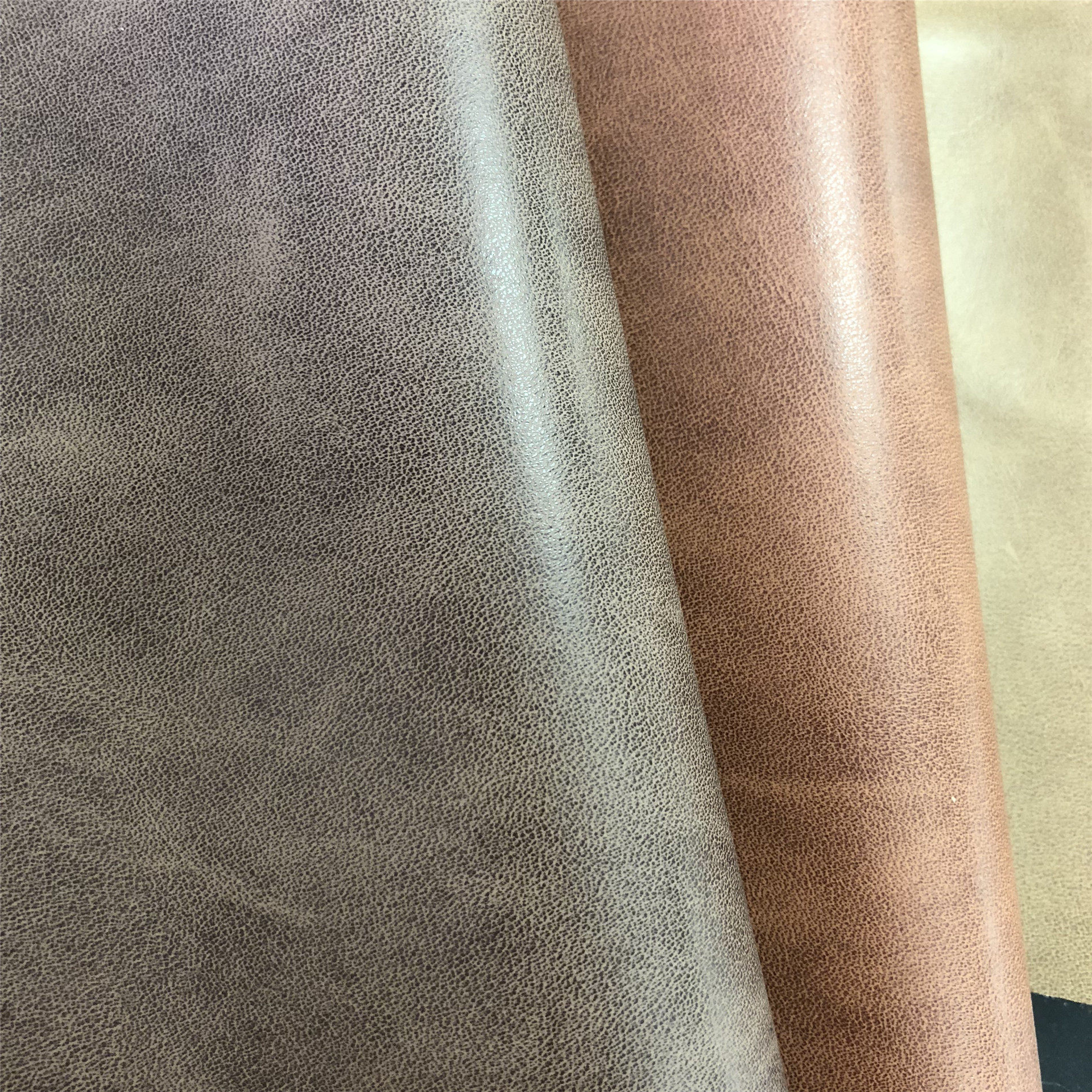 源盛pvc皮革 仿真皮磨砂皮革 高档仿超磨砂皮料 美式沙发皮革面料