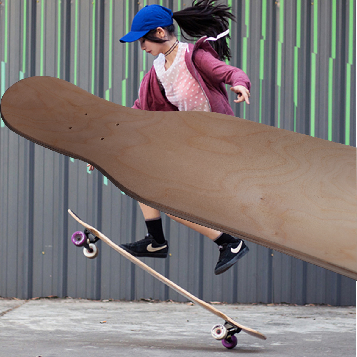 117cm长板面(配件) 代步舞板跳舞长板枫木板面 组装滑板绘画板面
