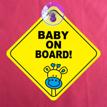 厂家直销 环保PP 吸盘车贴 三色小鹿 BABY ON BOARD 汽车车贴LOGO