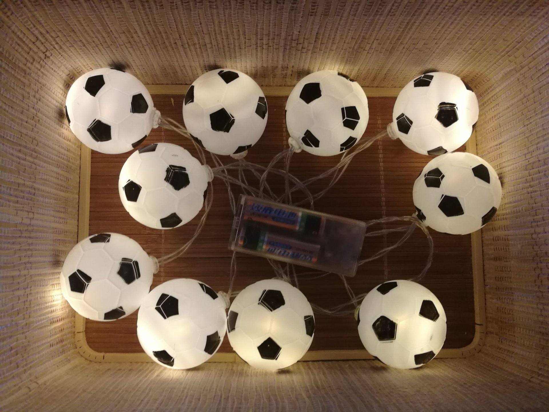 热销俄罗斯 足球灯串 led串灯 圣诞节日装饰世界杯led足球电池灯
