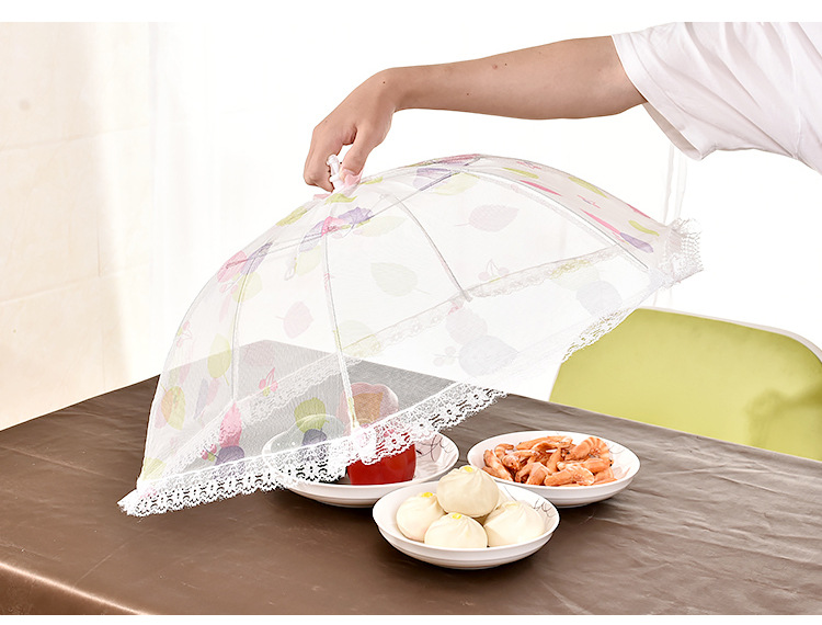 加大可折叠菜罩餐桌盖菜饭桌菜盖子食物防尘防蝇饭罩剩饭菜盖菜伞