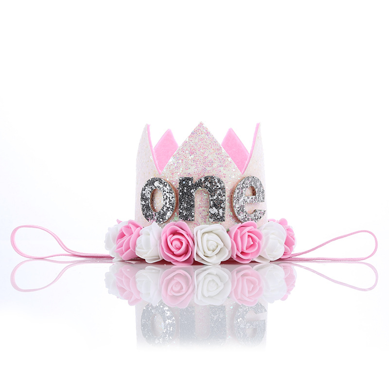 European and American Children Hair Band Headband Exquisite Cute Crown Hair Ornament Birthday Party Show Flower Combination Headdress Wholesale