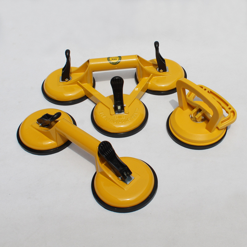玻璃吸盘三爪 黄色大号强力橡胶三抓瓷砖吸盘 三爪玻璃吸盘吸提器