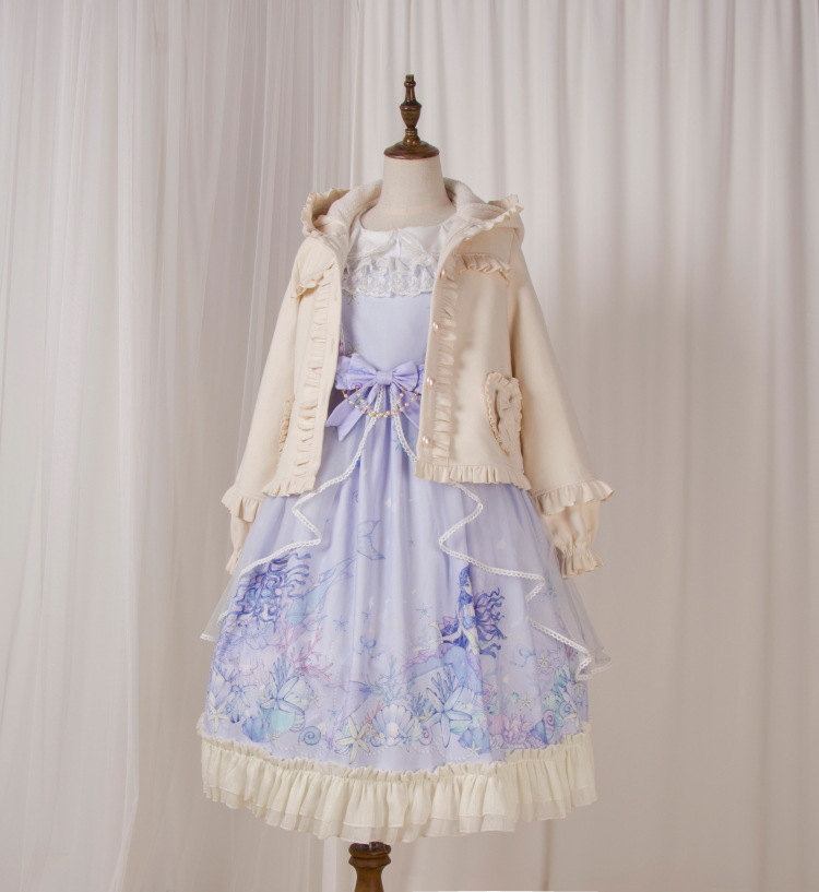 秋冬新款女装 软萌百搭lolita裙子 甜心喵爱心毛尼加绒加厚小外套