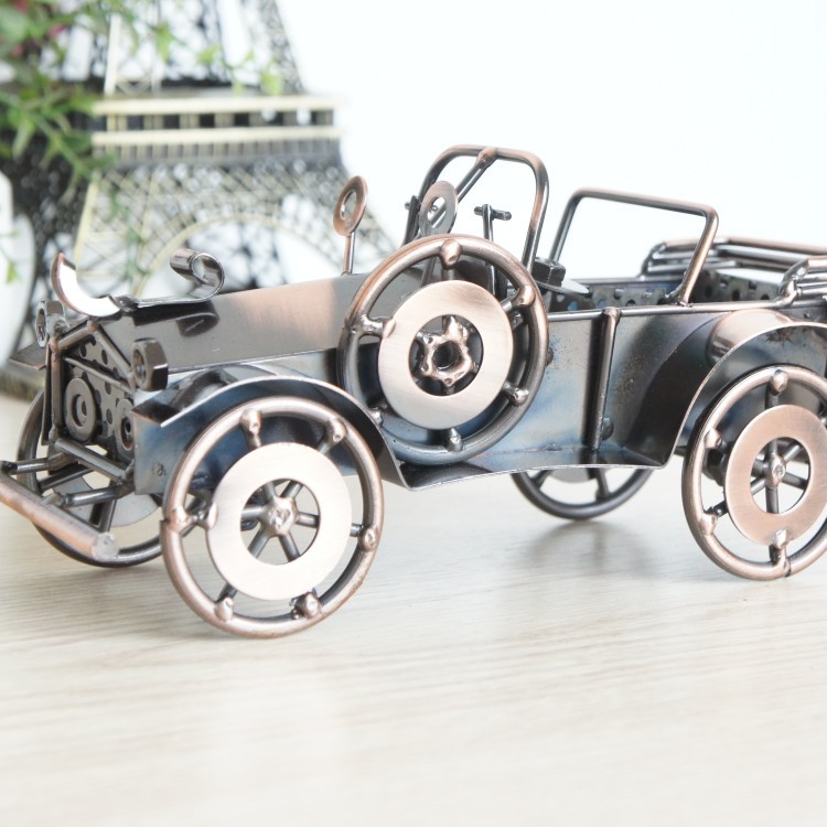 Supply Simulation Exquisite Home Metal Classic Car Model Exquisite Open Classic Car Decoration Two-Color Mixed Hair Q28