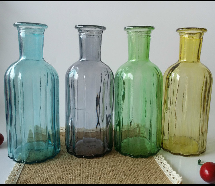 简约现代小口花瓶玻璃瓶插花瓶 水培花瓶干花小花瓶 客厅装饰摆件